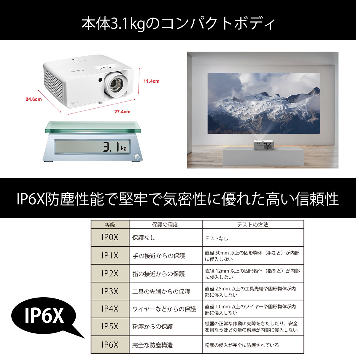 Optoma AZH460｜4000ルーメン｜フルHD レーザーDLP