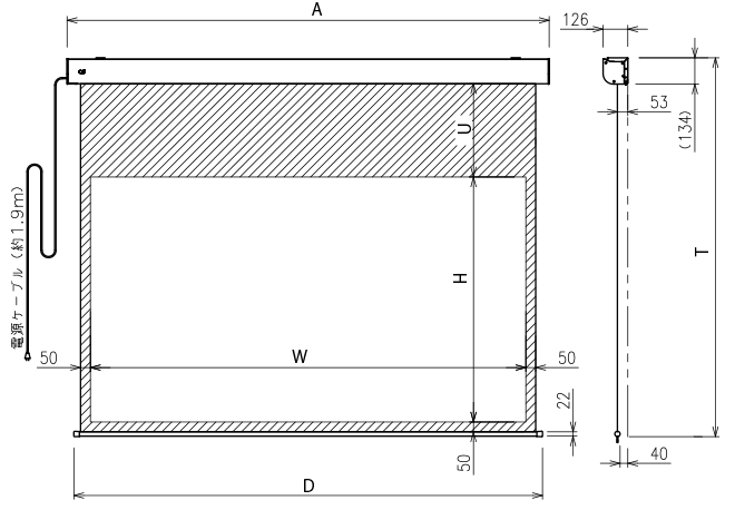 OS オーエス X3-WF204｜手動スクリーン｜80～100インチ｜16：9｜マスク